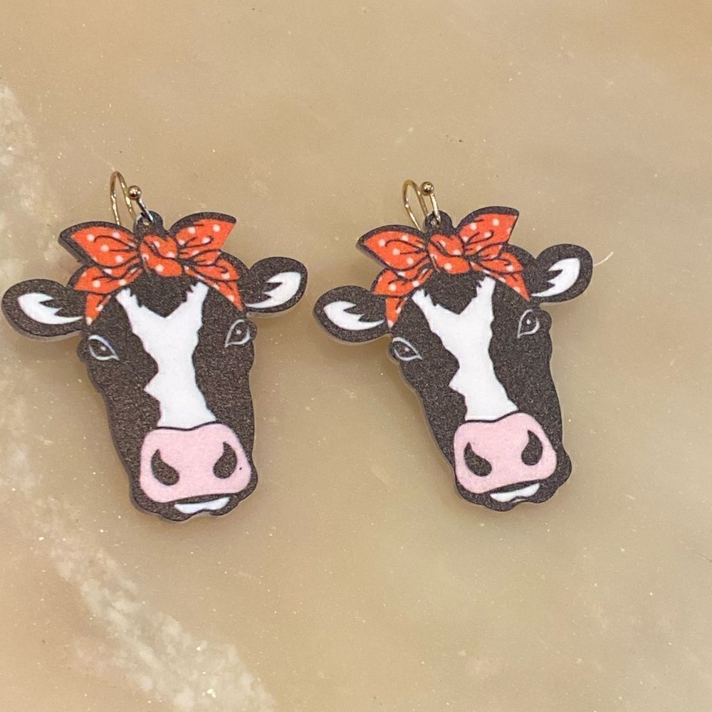 Crazy, sassy, heifer, cow earrings